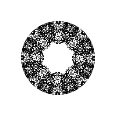 Vektör yuvarlak soyut daire. Mandala stili.