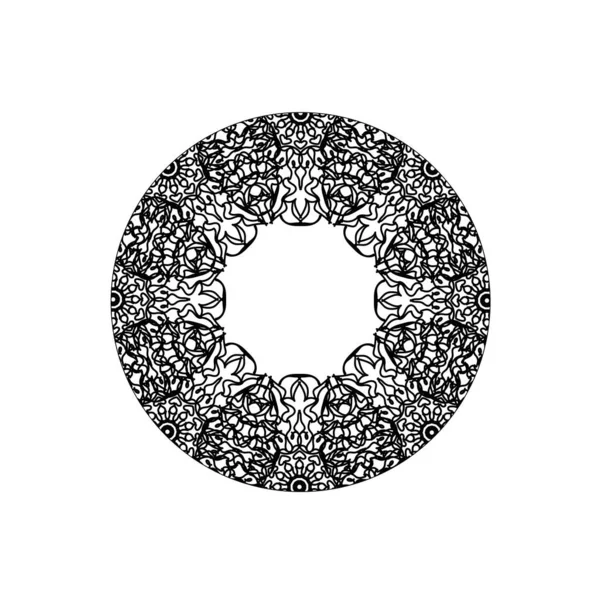 Mandala Ornement Indien Dessiné Main Sur Fond Style — Image vectorielle