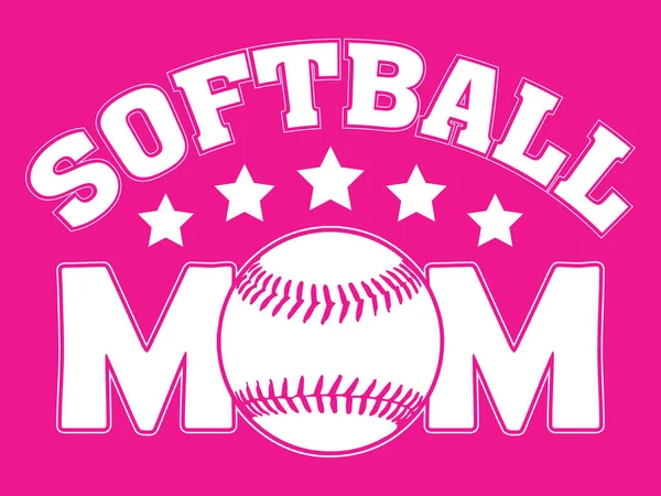 Softball Mom with softball vector. T-shirt, poster, print design.