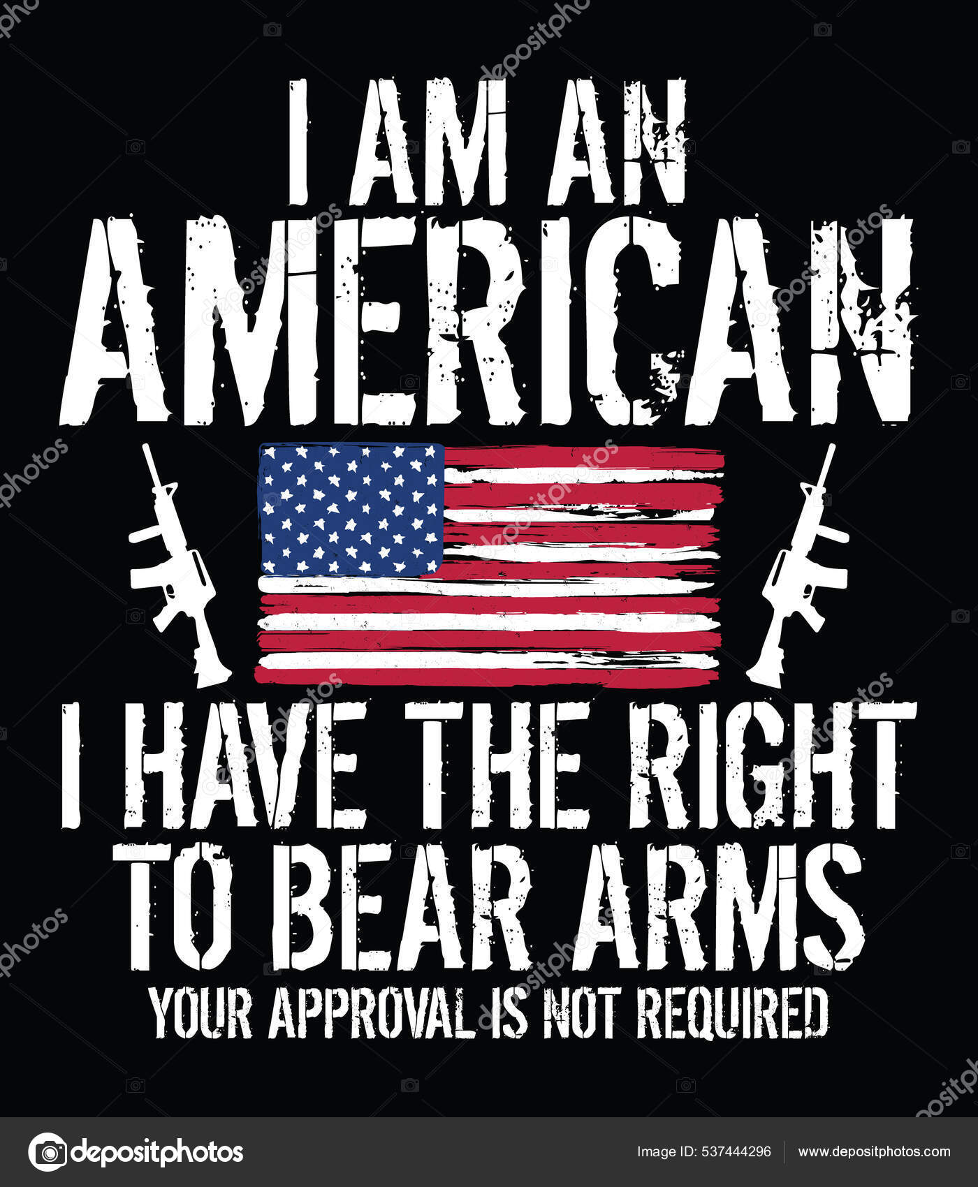Soy Estadounidense Tengo Derecho Portar Armas Aprobación Necesaria  Orgulloso Diseño Vector de stock #537444296 de ©adibrahman, image size:1400x1700