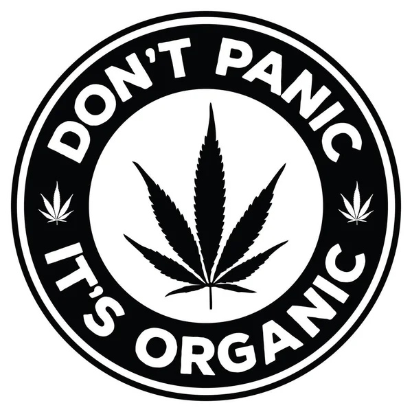Asustes Una Cita Divertida Orgánica Plantilla Emblema Con Hoja Cannabis — Vector de stock