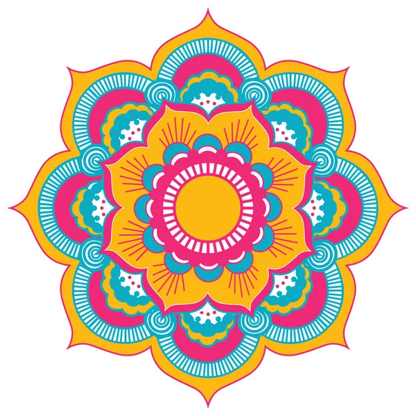 Vektör el karalama mandala. Etnik mandala. Oriental desen, vektör çizimi. İslam, Arapça, Hindistan, Türkçe, Pakistan, Çince, sedir motifleri