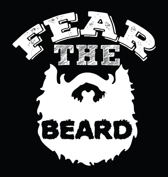Fear Beard Beard Quote Shirt Design Vector — ストックベクタ