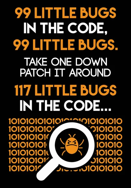 Computer Coder Little Bugs Code Little Bugs Funny Programmer Saying — Image vectorielle