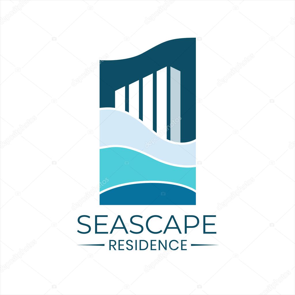 Property logo design. Seascape and condominium logo design