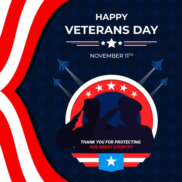 Veterans Day November 11Th Banner Background Design American Honoring Veterans — Stock Vector