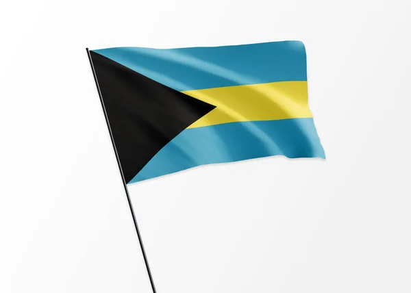 Σημαία Μπαχαμών Ψηλά Στο Απομονωμένο Φόντο Ημέρα Ανεξαρτησίας Μπαχάμες Παγκόσμια — Φωτογραφία Αρχείου