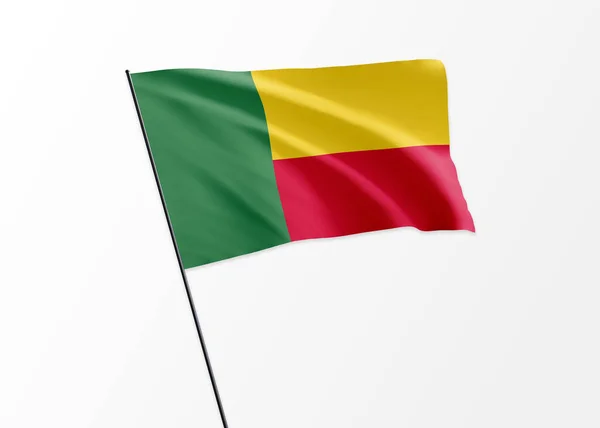 Σημαία Μπενίν Που Κυματίζει Ψηλά Στο Απομονωμένο Φόντο Ημέρα Ανεξαρτησίας — Φωτογραφία Αρχείου