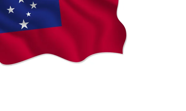 Samoa Flag Waving Illustration Copy Space Isolated Background — Vettoriale Stock