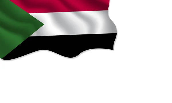 Sudan Flagga Viftande Illustration Med Kopia Utrymme Isolerad Bakgrund — Stock vektor