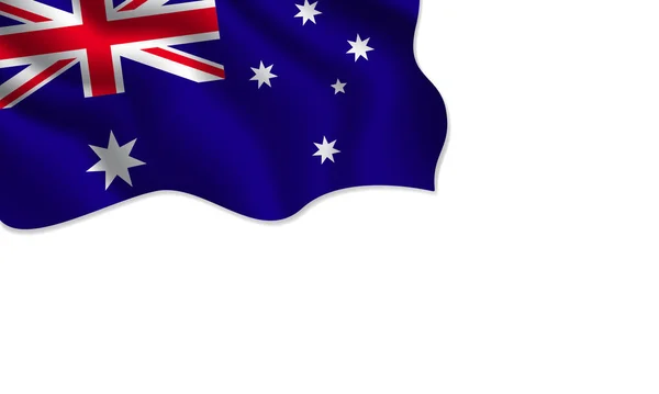 Австралийский Флаг Размахивает Иллюстрацией Копировальным Пространством Изолированном Фоне — стоковый вектор