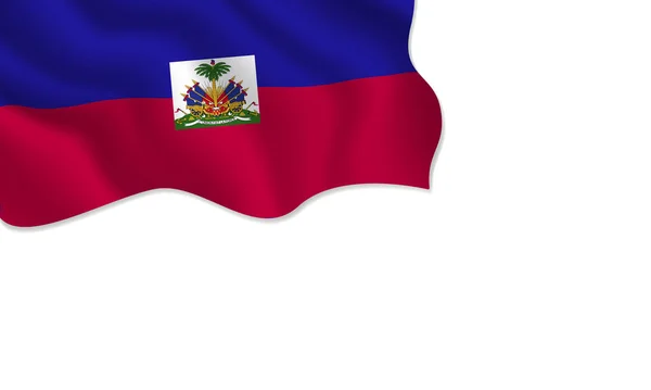 Haïti Vlag Zwaaien Illustratie Met Kopieerruimte Geïsoleerde Achtergrond — Stockvector