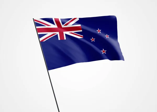 New Zealand Flag Flying High Isolated Background New Zealand Independence — Stock fotografie