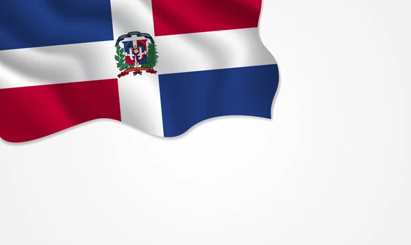 Bandera República Dominicana Ondeando Ilustración Con Espacio Para Copiar Sobre — Vector de stock