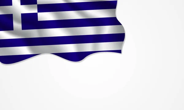 Greece Flag Waving Illustration Copy Space Isolated Background — стоковый вектор