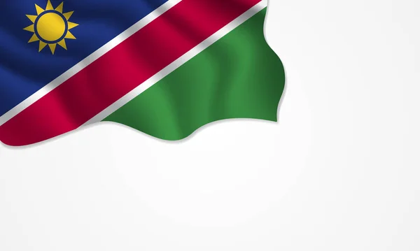 Namibia Flag Waving Illustration Copy Space Isolated Background — стоковый вектор