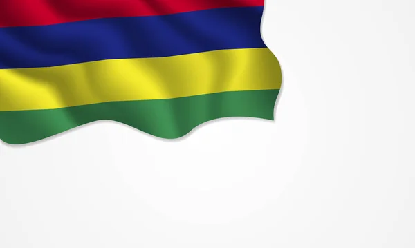 Mauritius Flag Waving Illustration Copy Space Isolated Background — Stockový vektor