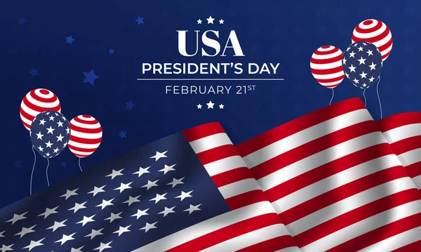 Happy Usa Presidents Day February 21St Flag Illustration Decorative Background — стоковый вектор