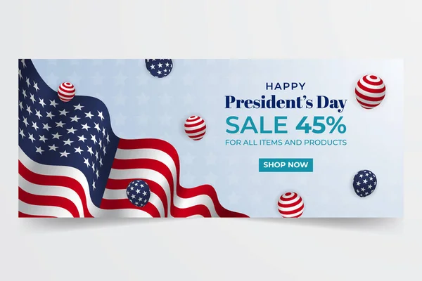 Usa Presidents Day February 21St Banner Illustration Decorative Background Design — Image vectorielle