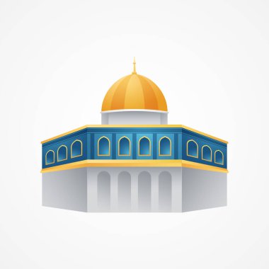 İzole edilmiş arka planda Rock Al Quds illüstrasyonu