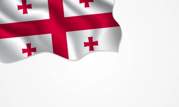 Σημαία Γεωργίας Κυματίζει Εικονογράφηση Αντίγραφο Χώρου Απομονωμένο Φόντο — Διανυσματικό Αρχείο
