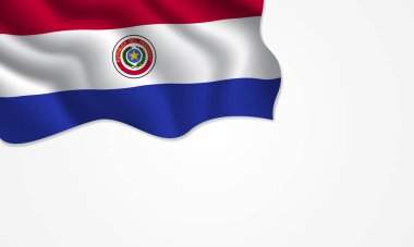 İzole edilmiş arkaplanda kopyalama alanı ile Paraguay bayrağı sallaması