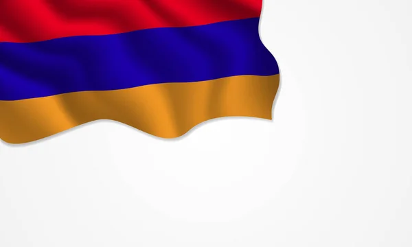 Bandera Armenia Ondeando Ilustración Con Espacio Para Copiar Sobre Fondo — Vector de stock