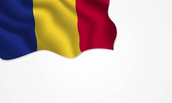 Σημαία Ρουμανίας Κυματίζει Απεικόνιση Αντίγραφο Χώρου Απομονωμένο Φόντο — Διανυσματικό Αρχείο