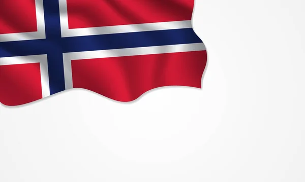 Норвезький Прапор Розмахує Ілюстрацією Копією Простору Ізольованому Тлі — стоковий вектор