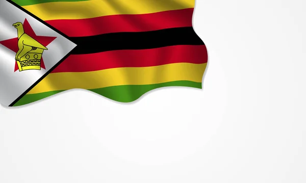 Zimbabwe Bandiera Sventola Illustrazione Con Spazio Copia Sfondo Isolato — Vettoriale Stock