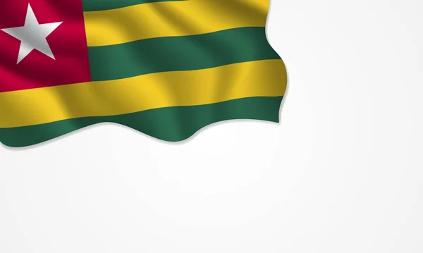 Σημαία Τόγκο Κυματίζει Απεικόνιση Αντίγραφο Χώρου Απομονωμένο Φόντο — Διανυσματικό Αρχείο