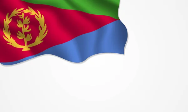 Eritrea Vlajka Mávání Ilustrace Kopírovacím Prostorem Izolovaném Pozadí — Stockový vektor