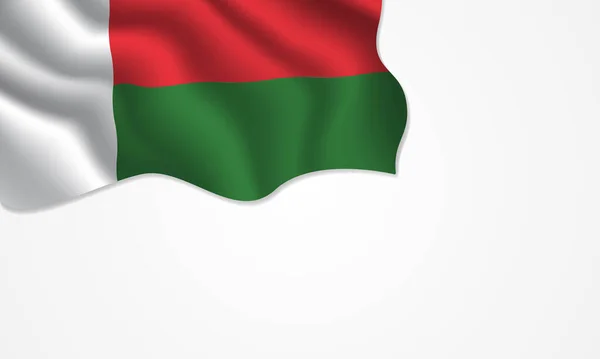 Madagaskar Flagga Viftande Illustration Med Kopia Utrymme Isolerad Bakgrund — Stock vektor