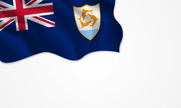 Anguilla Bandiera Sventola Illustrazione Con Spazio Copia Sfondo Isolato — Vettoriale Stock