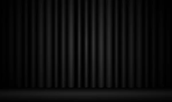 Black Curtain Illustration Opera Cinema Isolated Background — Vetor de Stock