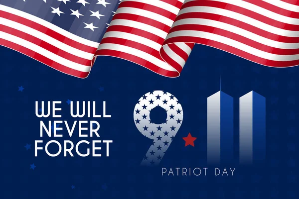 Usa Patriot Day Never Forget September 11Th Illustration — Vector de stock