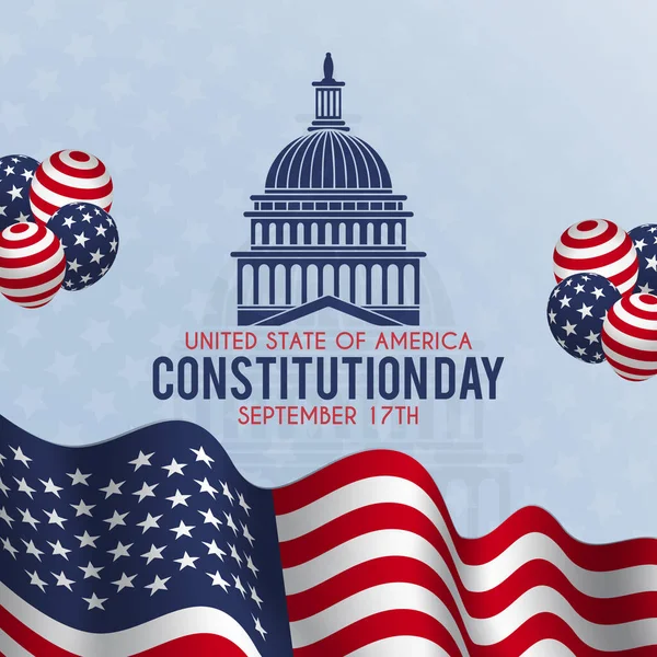 Happy Usa Constitution Day September 17Th Illustration Isolated Background — Stockvektor
