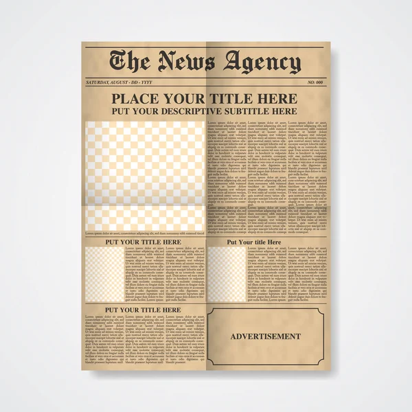 Vertical Vintages Newspaper design on isolated background