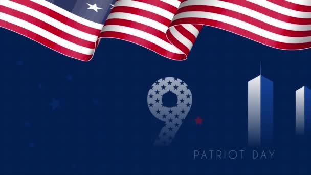 Usa Patriot Day Never Forget September 11Th Illustration Footage — Stok video