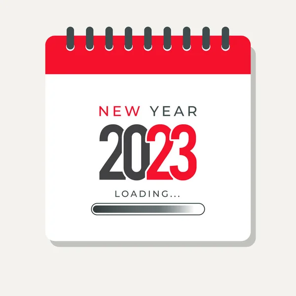 Yeni yıl 2023 izole edilmiş arkaplanda takvim çizelgesi yükleniyor
