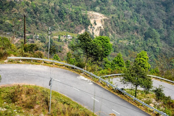 Completa Vire Estrada Rodovia Nacional 717 Passando Pela Lava Kalimpong — Fotografia de Stock