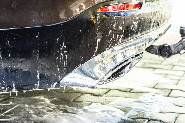 Auto Wassen Bij Wasstraat — Stockfoto