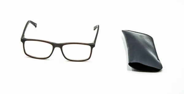 Close Black Eyeglasses White Background — Stock Photo, Image