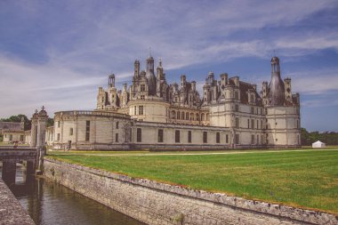 Chateau de Chambord, Loire Valley en büyük kalede. Unesco Dünya Mirası Fransa. XVI. yüzyılda inşa edilmiş, şimdi Fransız devlet bir özellik olduğunu
