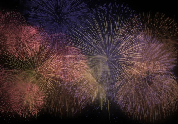 Fireworks Display Dark Sky Happy New Year 2022 — Stockfoto