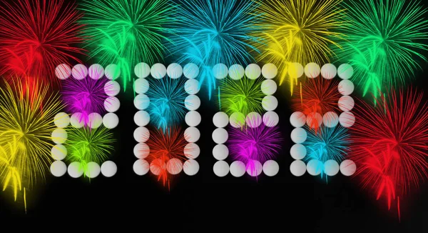 Colorful Fireworks Black Background New Year 2022 — Stock Photo, Image