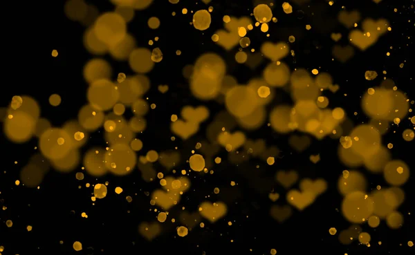 Luzes Amarelas Bonitas Fundo Escuro Efeito Bokeh — Fotografia de Stock