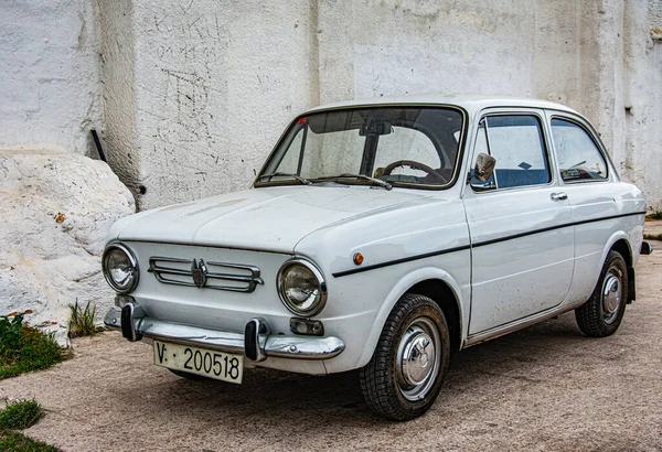 Valência Espanha 2021 Seat 500 Velho Mini Carro — Fotografia de Stock