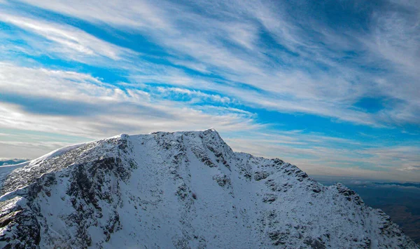 Panorama Montanhas Inverno Montanhas Rodna Vista Aérea Pico Montanhas Drone — Fotografia de Stock