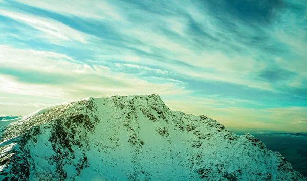 Panorama Zimních Hor Rodné Hory Letecký Pohled Vrchol Hor Dronu — Stock fotografie